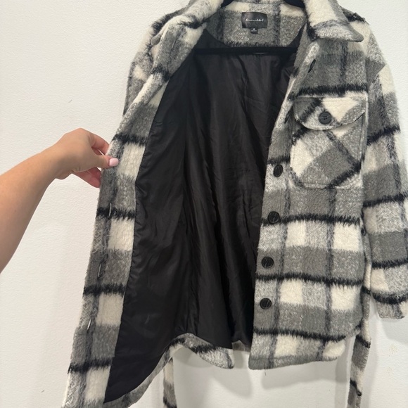 Line & Dot Harrison Wool Blend Jacket Shacket in Black and Grey XS - Picture 4 of 6